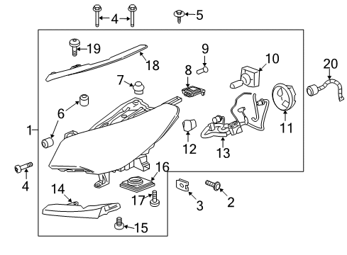 2015 Buick Enclave Headlamps Lens & Housing Bushing Diagram for 15815691