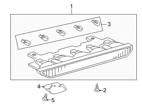 2002 Toyota Prius Bulbs Cover Clip Diagram for 90467-05022-B2