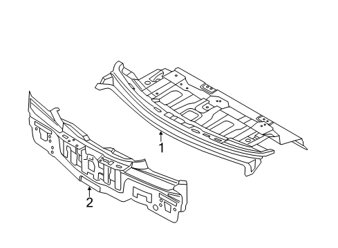 2014 Hyundai Accent Rear Body Panel Assembly-Rear Package Tray Diagram for 69300-1R500