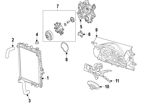 2008 Jeep Grand Cherokee Cooling System, Radiator, Water Pump, Cooling Fan Module-Radiator Cooling Diagram for 55037969AB