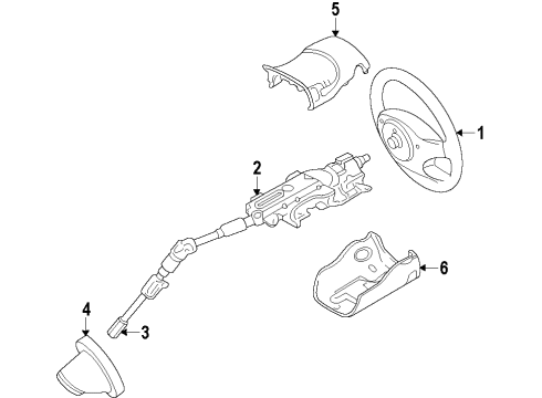 2013 Ford Transit Connect Steering Column & Wheel, Steering Gear & Linkage Steering Wheel Diagram for 9T1Z-3600-AB
