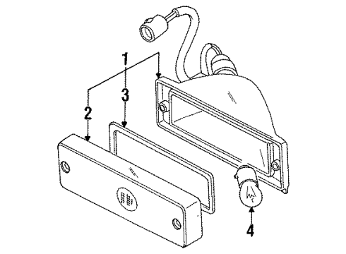 1985 Chevrolet Spectrum Park & Signal Lamps Lens Diagram for 94155778