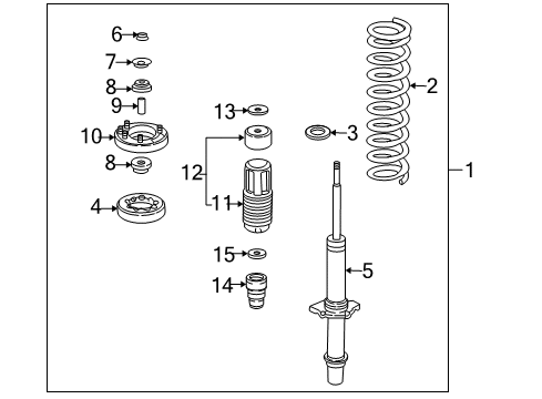 2001 Acura CL Struts & Components - Front Shock Absorber Assembly, Left Front Diagram for 51602-S3M-A11