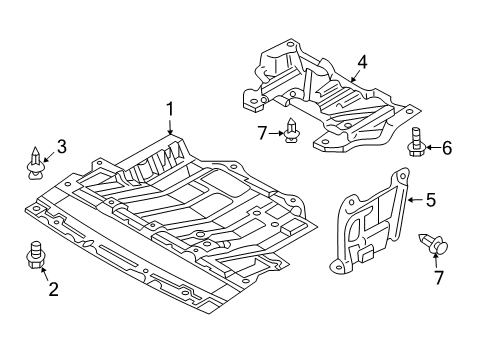 2007 Infiniti G35 Splash Shields Cover-Front Under, LH Diagram for 75894-AL500