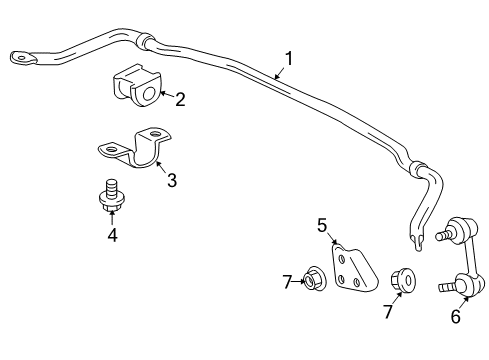 2013 Mitsubishi Lancer Stabilizer Bar & Components - Rear Bolt Diagram for MF241252