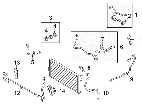 2014 BMW ActiveHybrid 5 Hoses, Lines & Pipes Coolant Hose Without Hose Clamps Diagram for 17127610704