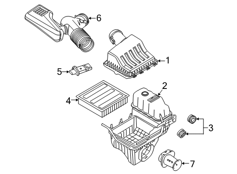 2010 Ford F-150 Air Intake Air Inlet Assembly Diagram for 9L3Z-9B659-A