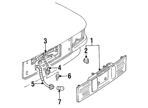 1992 Oldsmobile Achieva License Lamps Nut License Plate Diagram for 22546934