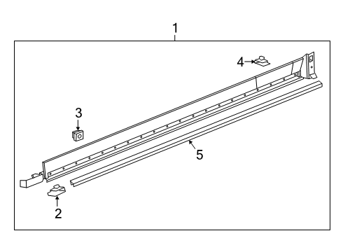 2021 Chevrolet Blazer Exterior Trim - Pillars Rocker Molding Diagram for 84830254