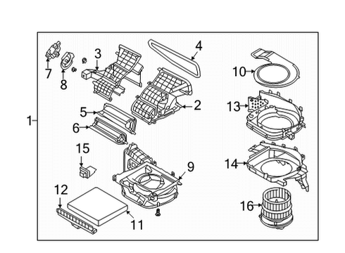 2021 Hyundai Santa Fe Blower Motor & Fan Resistor Diagram for 97035-1E100