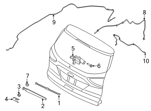 2016 Ford Escape Wiper & Washer Components Washer Hose Diagram for CJ5Z-17A605-B