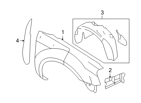 2007 Ford Freestyle Fender & Components Fender Liner Diagram for 5F9Z-16103-AA