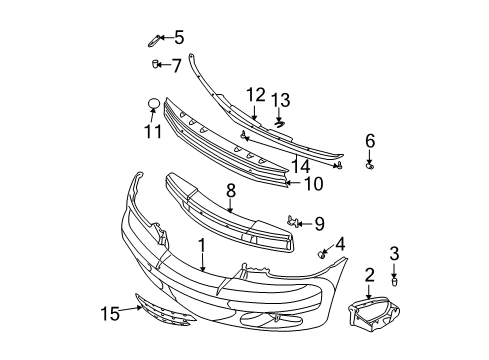 2004 Chrysler PT Cruiser Front Bumper Nut-Spring Diagram for 6100840