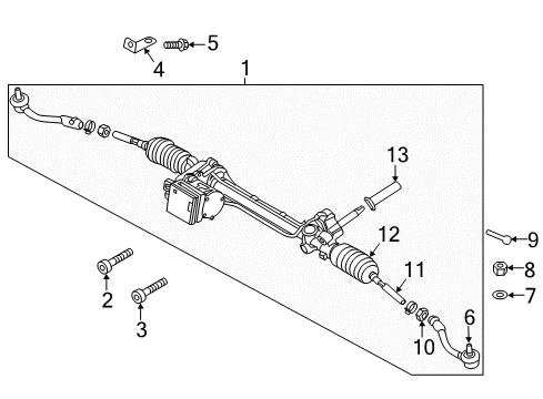 2020 Genesis G80 Steering Column & Wheel, Steering Gear & Linkage End Assembly-Tie Rod, LH Diagram for 56820J5000