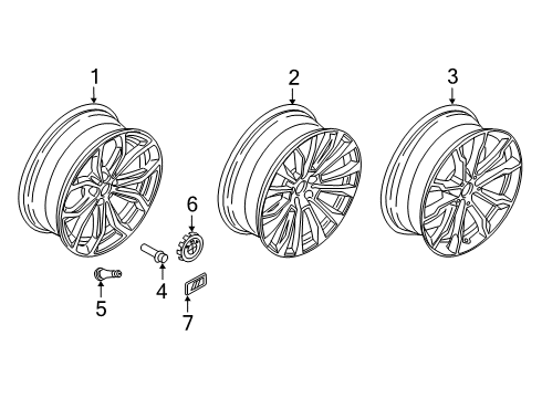 2021 BMW X3 Wheels Light Alloy Rim Ferricgrey Diagram for 36116877332