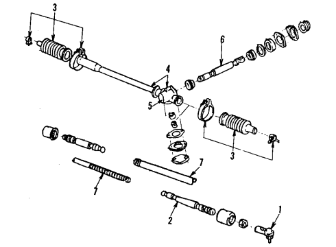 1992 Ford Escort P/S Pump & Hoses, Steering Gear & Linkage Gear Assembly Insulator Diagram for FOCZ-3C716-A