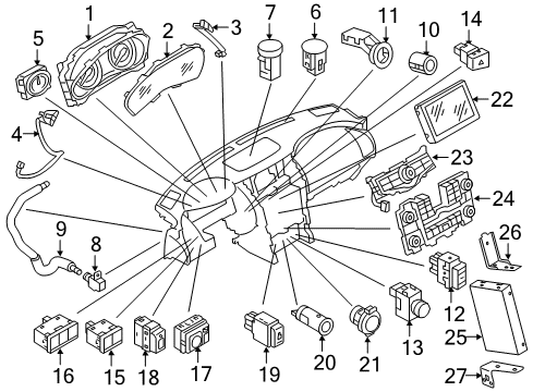 2015 Infiniti QX80 Navigation System Switch-A/C Diagram for 25170-JJ51C