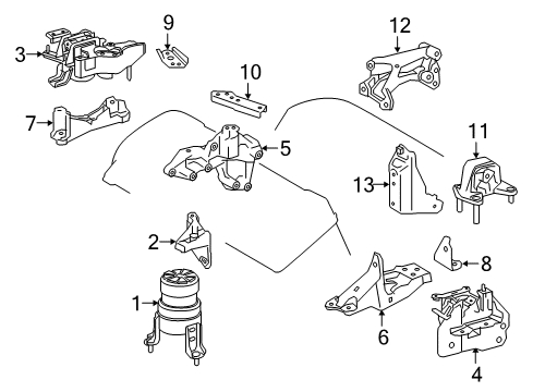 2022 Lexus RX350 Engine & Trans Mounting SPACER, Engine Mount Diagram for 12341-0P010