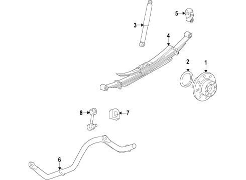 2021 Chevrolet Silverado 3500 HD Rear Suspension, Ride Control, Stabilizer Bar, Suspension Components Crossmember Diagram for 84339539