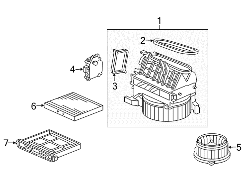 2009 Acura RL Blower Motor & Fan Motor Assembly, Fan Diagram for 79310-SJA-A02