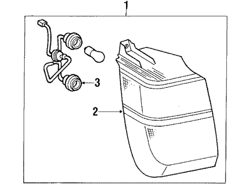 1988 Toyota Camry Tail Lamps Lamp Assy, Rear Combination, LH Diagram for 81560-32170