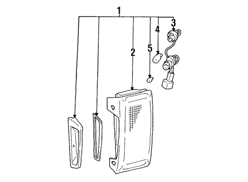 1995 Toyota 4Runner License Lamps Lens Diagram for 81271-35050