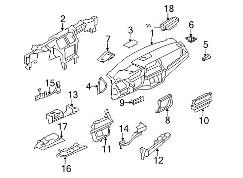2014 BMW X6 Instrument Panel Cover, Side Window Defroster, Left Diagram for 51456982427