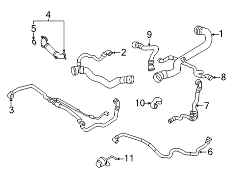 2020 BMW X4 Radiator Hoses COOLANT RETURN LINE INTAKE S Diagram for 17129894760