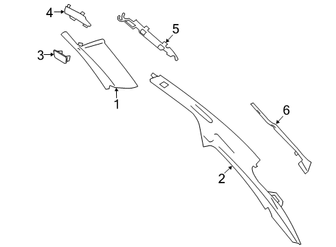 2016 BMW 328d xDrive Interior Trim - Quarter Panels COVER COLUMN C LEFT Diagram for 51437291683