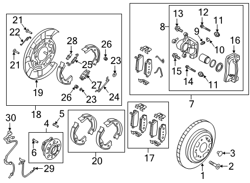 2019 Genesis G70 Rear Brakes Boot-Piston Diagram for 58114J5510