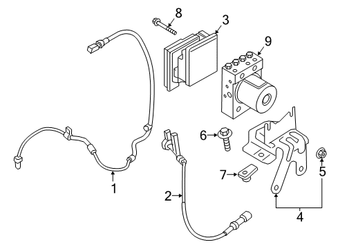 2016 Ford Expedition ABS Components Mount Bracket Diagram for CL3Z-2C304-A