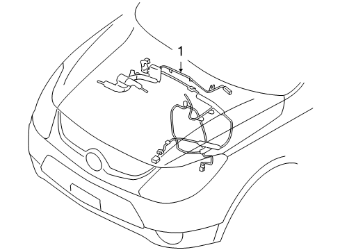 2009 Hyundai Veracruz Wiring Harness Wiring Assembly-Engine Control Module Diagram for 91407-3J014
