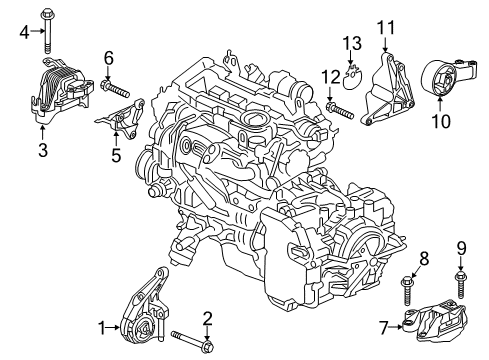 2017 Buick Cascada Engine & Trans Mounting Side Mount Bracket Diagram for 13440974