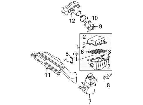 2003 Nissan Altima Filters Duct Assembly-Air Diagram for 16576-8J010