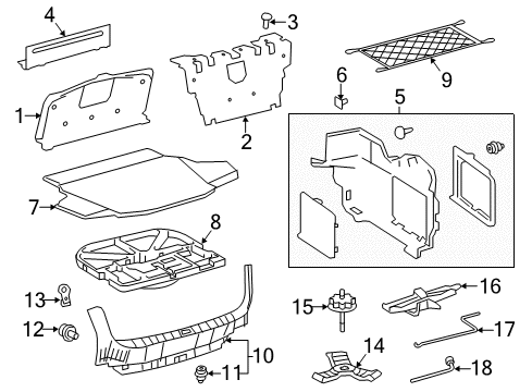 2014 Toyota Avalon Interior Trim - Rear Body Clip Diagram for 90467-07049-C0