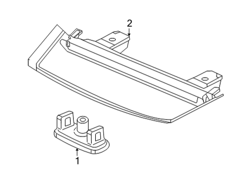 2022 Acura TLX High Mounted Stop Lamp, License Lamps Light Assembly, License Diagram for 34100-TGV-A01