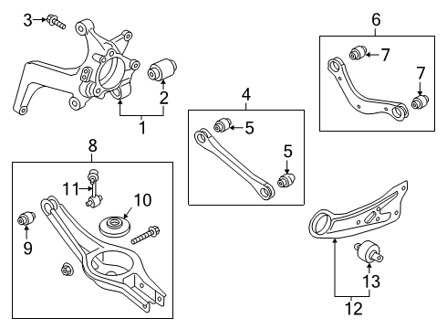 2022 Hyundai Kona Rear Suspension CARRIER ASSY-REAR AXLE, LH Diagram for 52710-J9700
