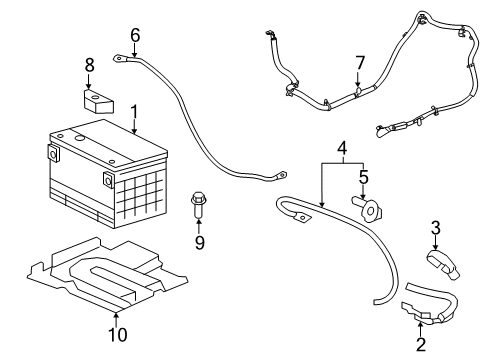 2011 Cadillac CTS Battery Cable Diagram for 22862484