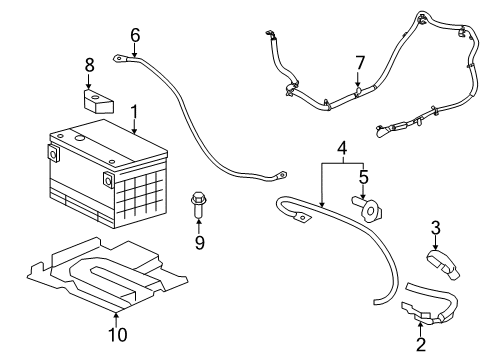 2011 Cadillac CTS Battery Negative Cable Diagram for 20849476