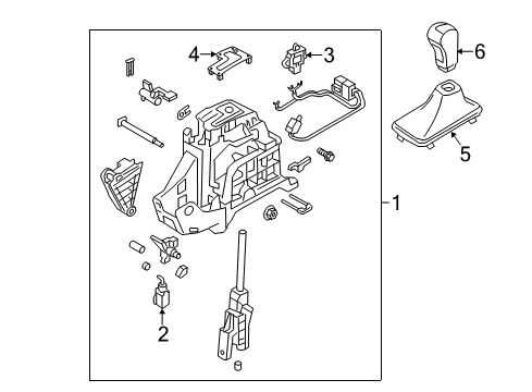 2015 Hyundai Santa Fe Gear Shift Control - AT Knob Assembly-Gear Shift Lever Diagram for 46720-2W200-RYN