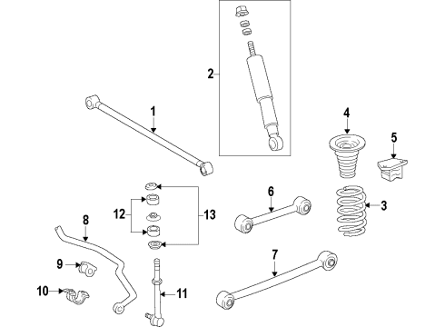 2015 Lexus LX570 Rear Suspension Components, Lower Control Arm, Upper Control Arm, Ride Control, Stabilizer Bar Computer, Suspension Diagram for 89293-60082