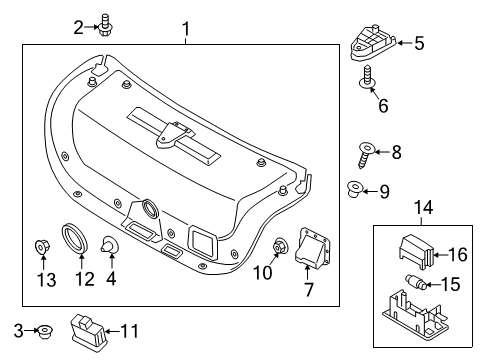 2016 Kia K900 Interior Trim - Trunk Lid Handle-Trunk Lid Pull Diagram for 817543T100