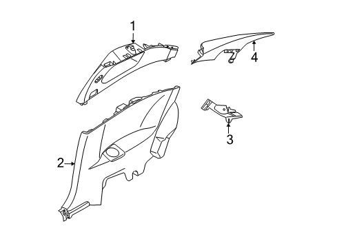 2010 Nissan Altima Interior Trim - Quarter Panels Finisher-Rear Side, RH Diagram for 76900-JB00B