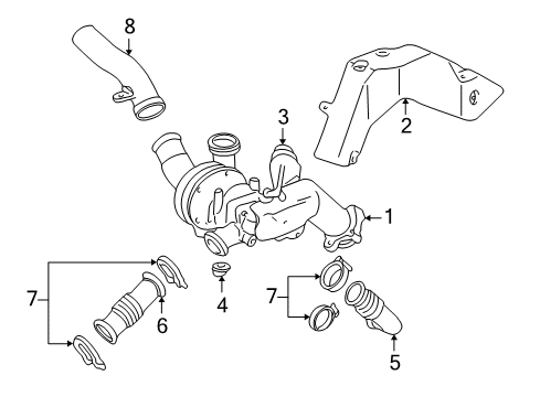 1997 GMC Savana 2500 Turbocharger Front Pipe Diagram for 89018144
