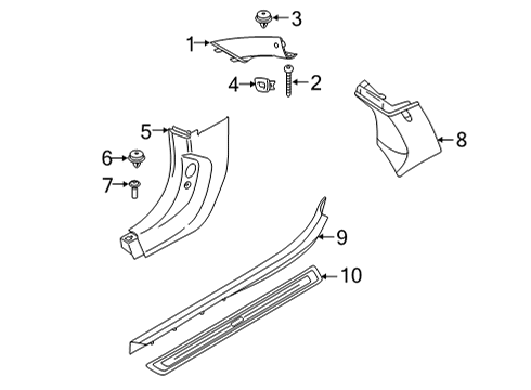 2022 BMW M4 Interior Trim - Pillars COVER, B-COLUMN UPPER RIGHT Diagram for 51439478148