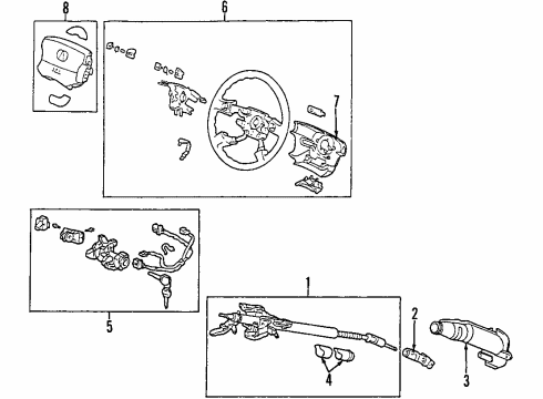 1998 Acura CL Steering Column & Wheel, Steering Gear & Linkage Column Assembly, Steering Diagram for 53200-SY8-A01