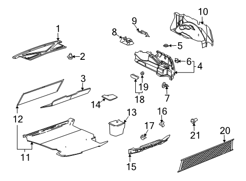 2006 Cadillac XLR Interior Trim - Rear Body Cargo Net Diagram for 10317054