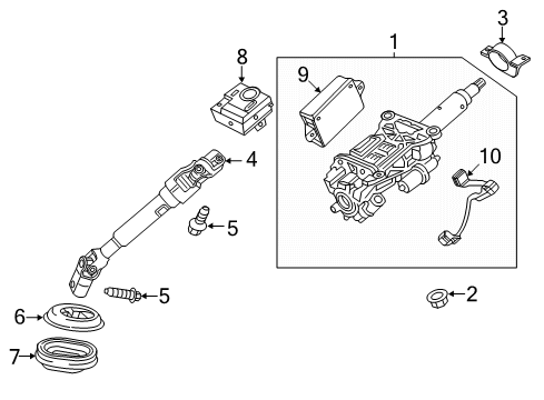 2017 Cadillac XT5 Steering Column & Wheel, Steering Gear & Linkage Steering Column Diagram for 84066366