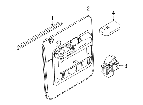 2009 Ford F-250 Super Duty Front Door Switch Bezel Diagram for 7C3Z-14524-JA