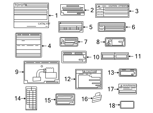 2004 Toyota MR2 Spyder Information Labels Label, Brake Fluid Information Diagram for 47287-20010